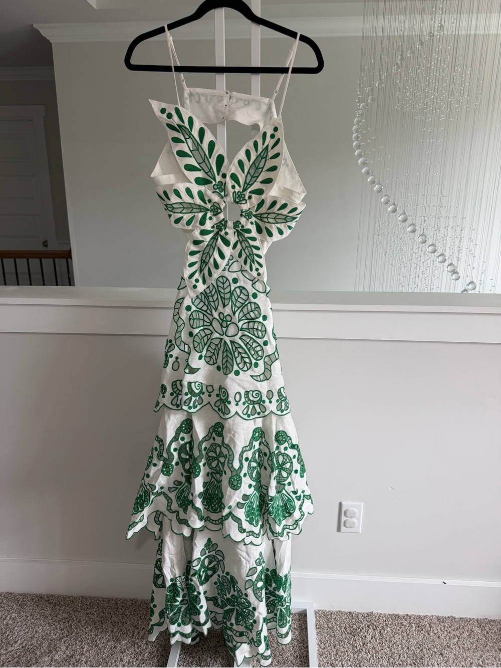 Farm Rio Tiered Eyelet Dress with Floral Cutwork - Picture 4 of 11